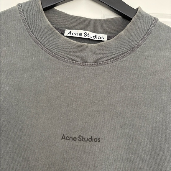 ACNE STUDIOS  Gray Men's Casual Cotton Logo T-Shirt size extra small - Picture 8 of 10